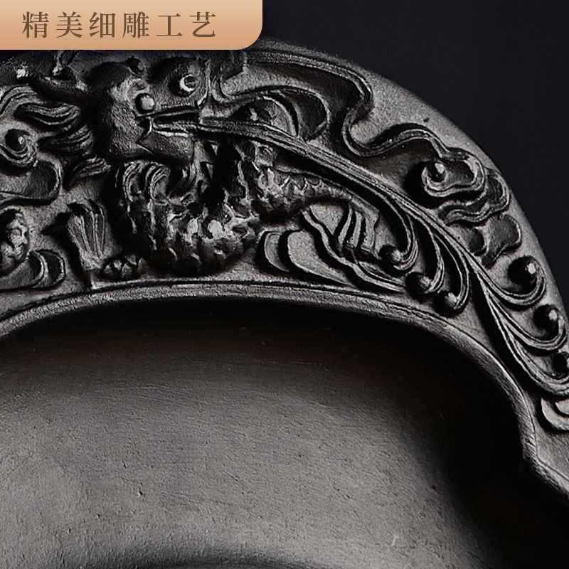 澄泥砚砚台书法原石天然可磨墨墨条墨汁端砚歙砚毛笔初学者墨砚文