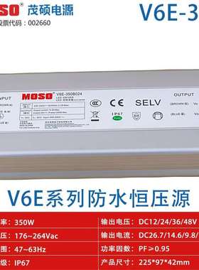 茂硕电源350W CECCC 防水恒压源无频闪防水IP67开关电源MOSOpower