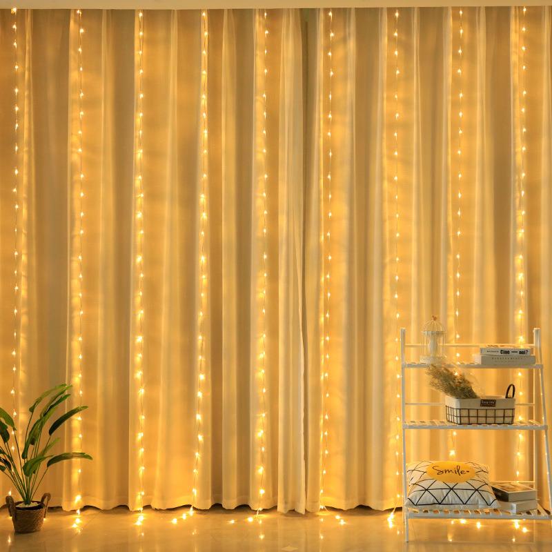 led灯串流水窗帘灯庭院商场户外布置瀑布灯圣诞装饰彩灯节日串灯