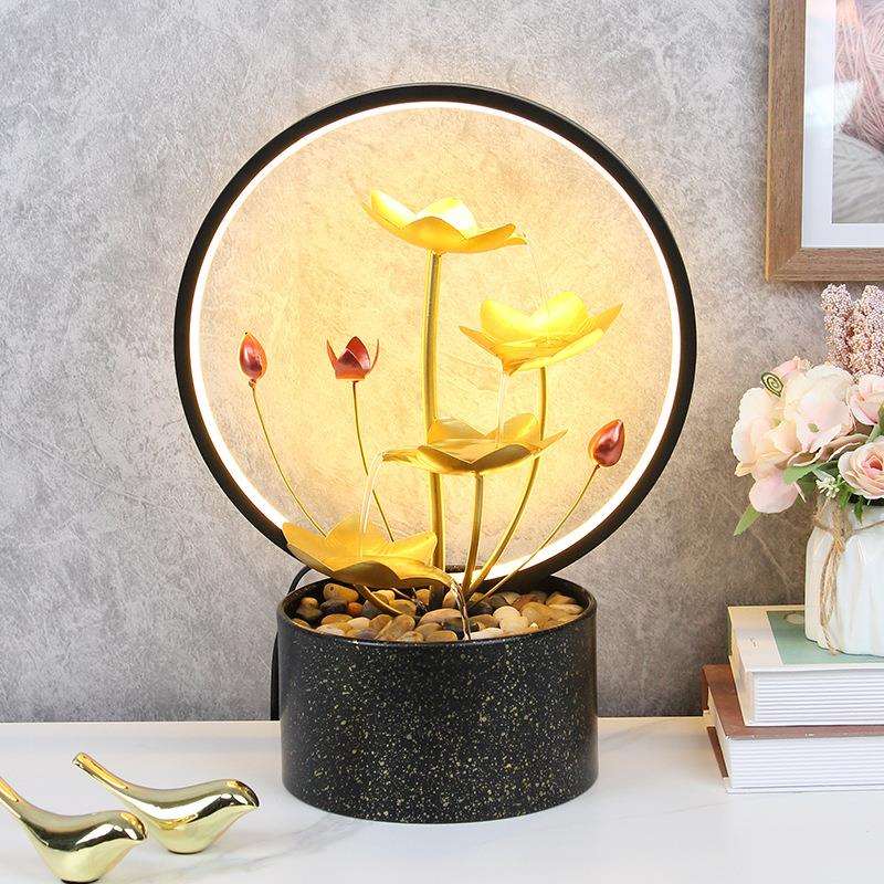 家居招财流水摆件办公室桌面玄关电视柜循环流水喷泉摆件家居摆件