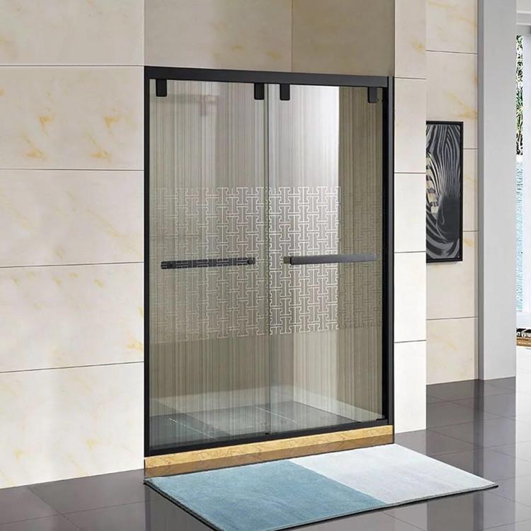 轻奢简易钢化玻璃隔断 工厂非标一字形304不锈钢静音缓冲淋浴房