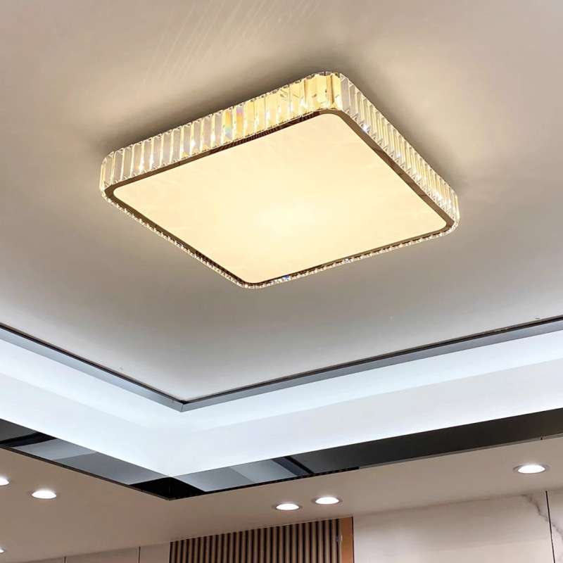 2025款轻奢客厅灯现代简约语音控制圆形房间卧室灯护眼水晶吸顶灯