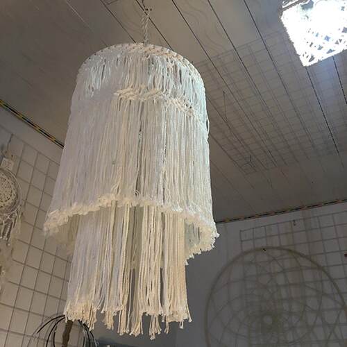北欧餐厅吊灯灯具配件客厅大号灯罩棉线编织不带电线个性led灯罩