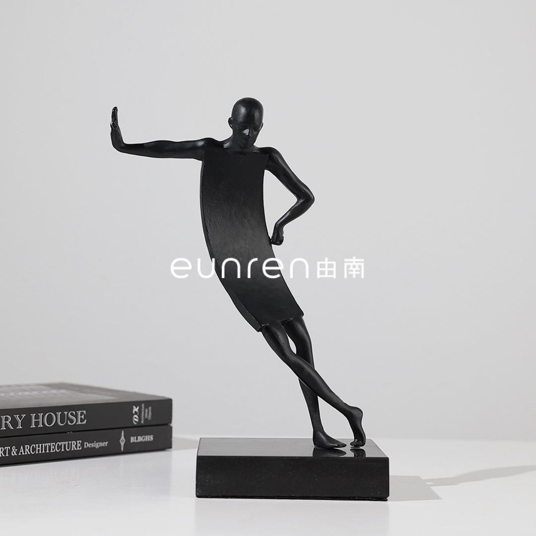 欧式简约抽象人形金属艺术雕塑售楼部展厅客厅人物设计感创意摆件