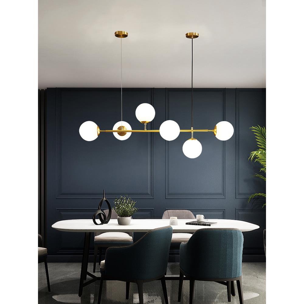 餐厅吊灯现代简约服装店吧台灯2023年新款北欧风全铜轻奢饭厅灯具