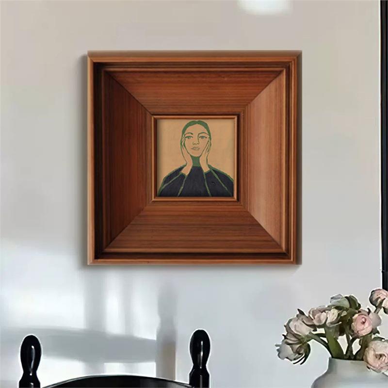 法式小众艺术客厅装饰画北欧复古中古风玄关卧室走廊人物肖像挂画