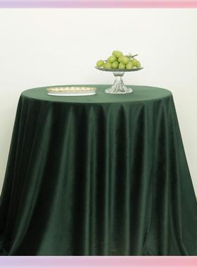 3YK欧式甜品台桌布 婚礼桌子背景装饰拍摄道具布 轻奢丝绒绿色餐