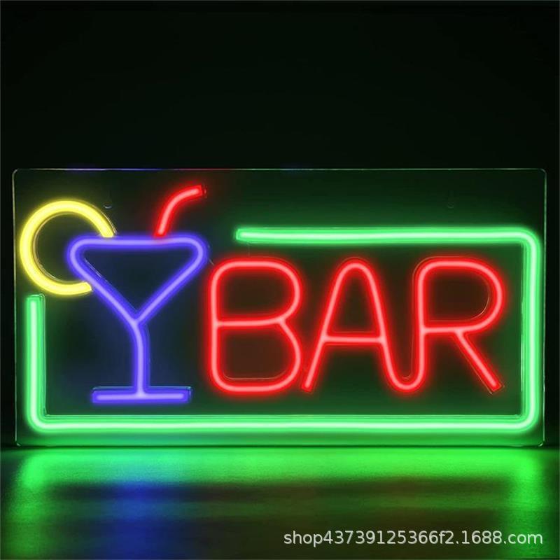 亚马逊新品背板霓虹BAR 广告灯 酒吧 party 色彩鲜艳 霓虹灯 实惠