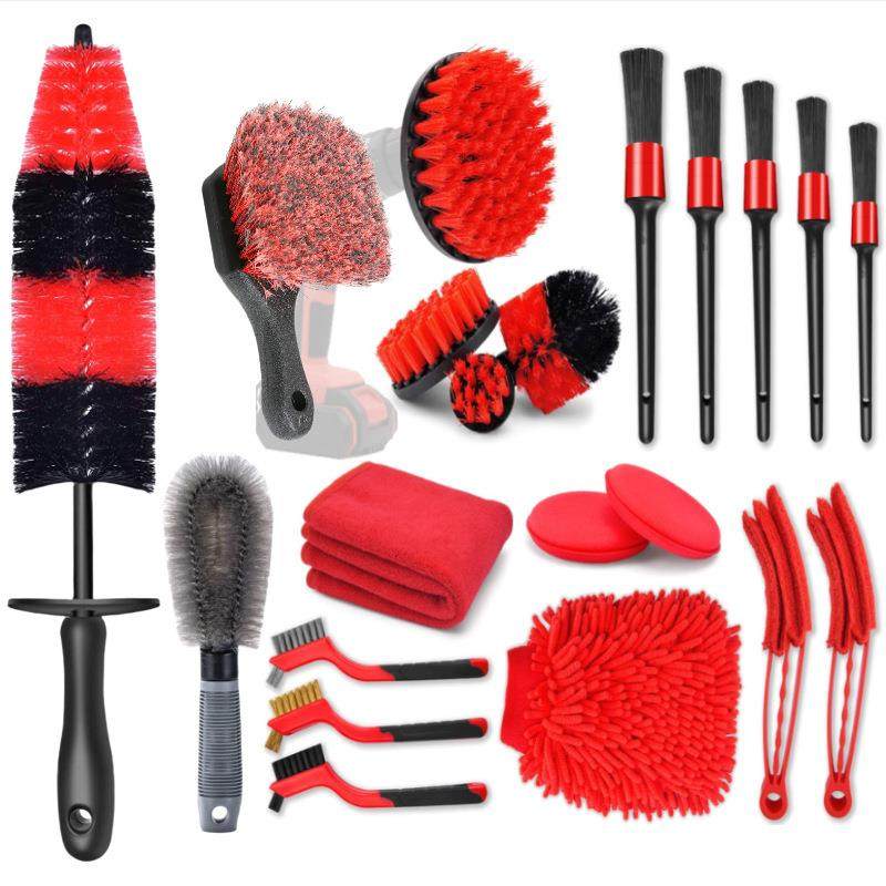 亚马逊热卖21件套汽车清洁刷电钻清洁刷轮胎刷清洁刷缝隙刷细节刷,电子元器件市场,其它元器件,淘宝优惠券,粉丝福利购,淘宝优惠卷