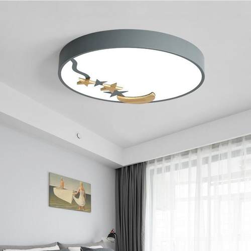 中山工厂直销极简高档北欧创意卧室原木星星吸顶灯个性设计师样板