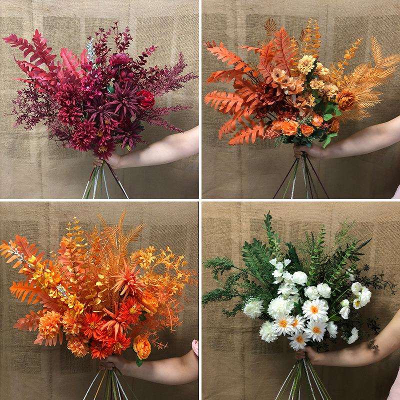 厂家人造花仿真花婚庆打底花材 家居装饰塑料假花餐桌摆件