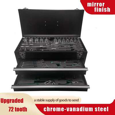 106pcs高端手提工具箱、车载手提工具收纳箱、三层铁皮工具箱