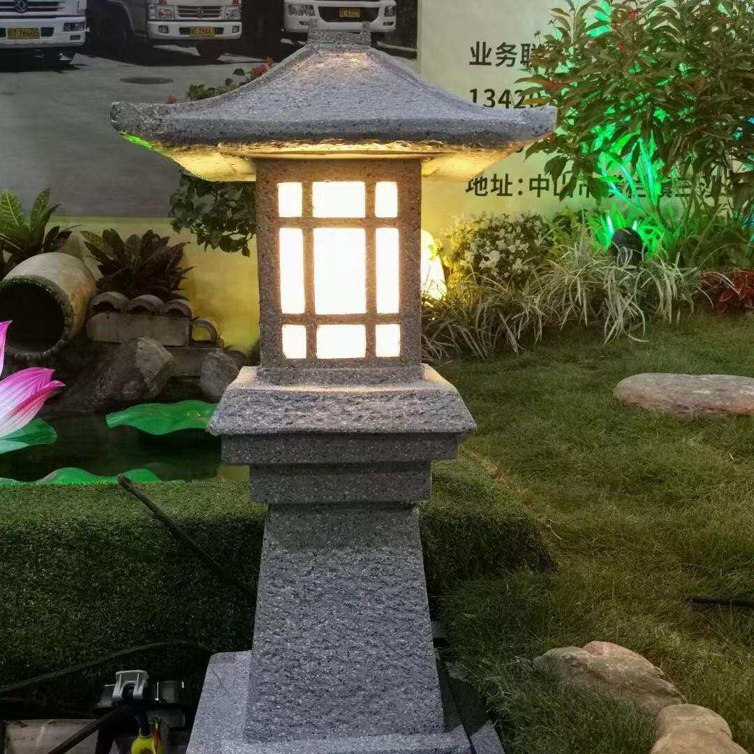 仿石头景观灯草坪灯户外草坪音箱复古中式花园摆件仿石庭院灯宫灯