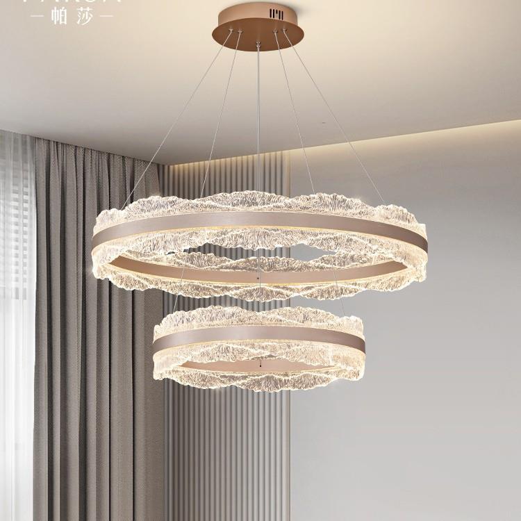 树脂2024新款现代轻奢客厅吊灯LED智能房间灯创意高级感大厅吊灯