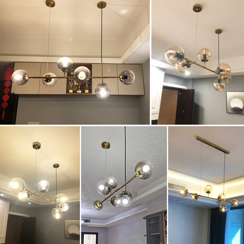 设计师后现代简约长条玻璃魔豆吊灯北欧收银台吧前台餐厅灯具吊灯