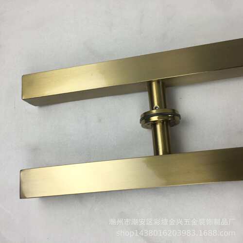 38*38*1800mm方管钛金防指纹加大星点脚玻璃门酒店高档不锈钢拉手