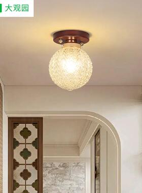 大观园美式复古走廊过道吸顶灯中古风创意阳台玄关美拉德灯具397L