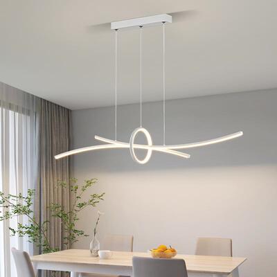 2025年新款设计师极简一字长条餐厅吊灯家用北欧创意饭厅吧台灯具