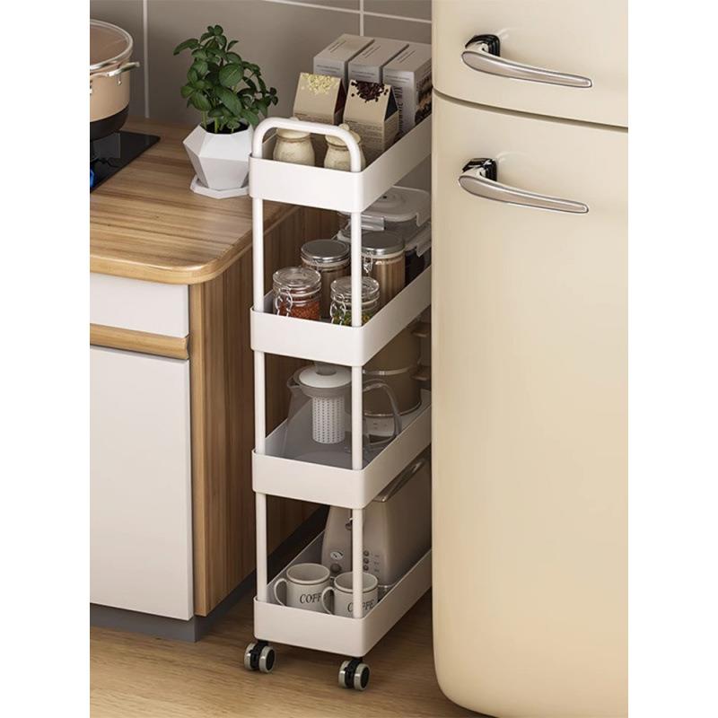 夹缝置物架厨房多功能冰箱缝隙收纳柜窄小推车可移动卫生间储物柜