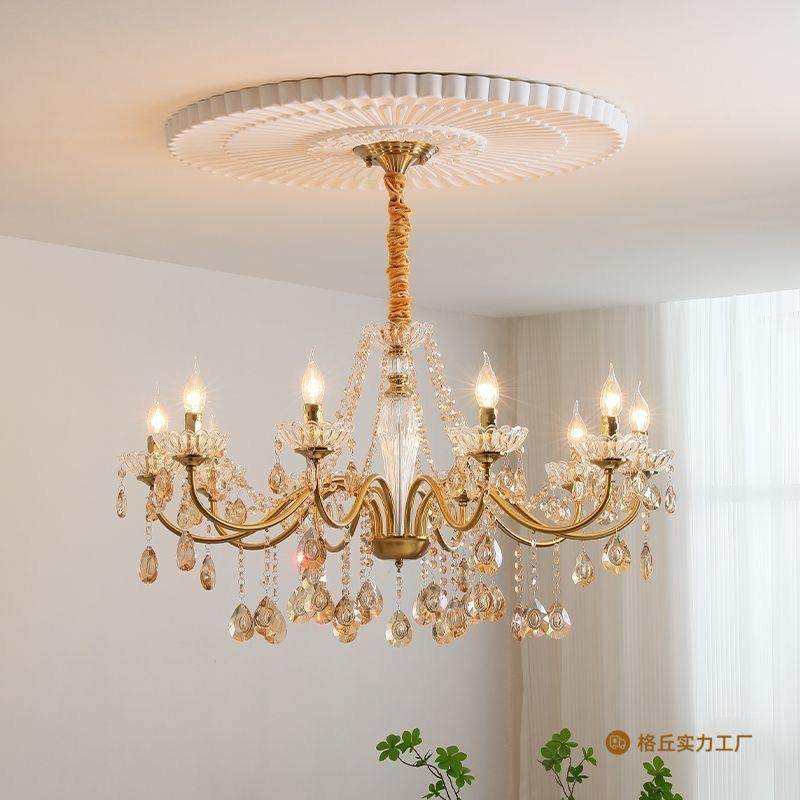 轻奢水晶吊灯欧美式简约现代客厅灯餐厅温馨主卧室灯法式复古灯具,金属材料及制品,金属加工件/五金加工件,淘宝优惠券,粉丝福利购,淘宝优惠卷