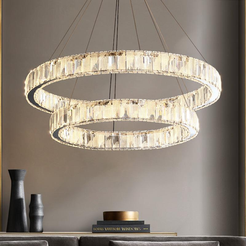 轻奢吊灯楼梯吊灯长吊灯现代简约复式楼大灯水晶灯别墅挑空客厅灯