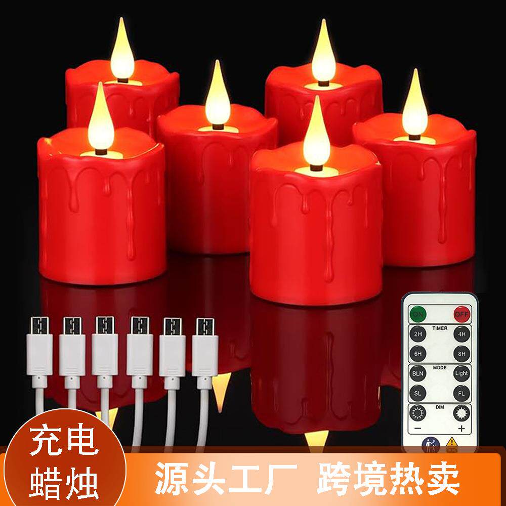 厂家现货仿真流泪蜡烛led电子蜡烛灯家居氛围装饰防水充电蜡烛