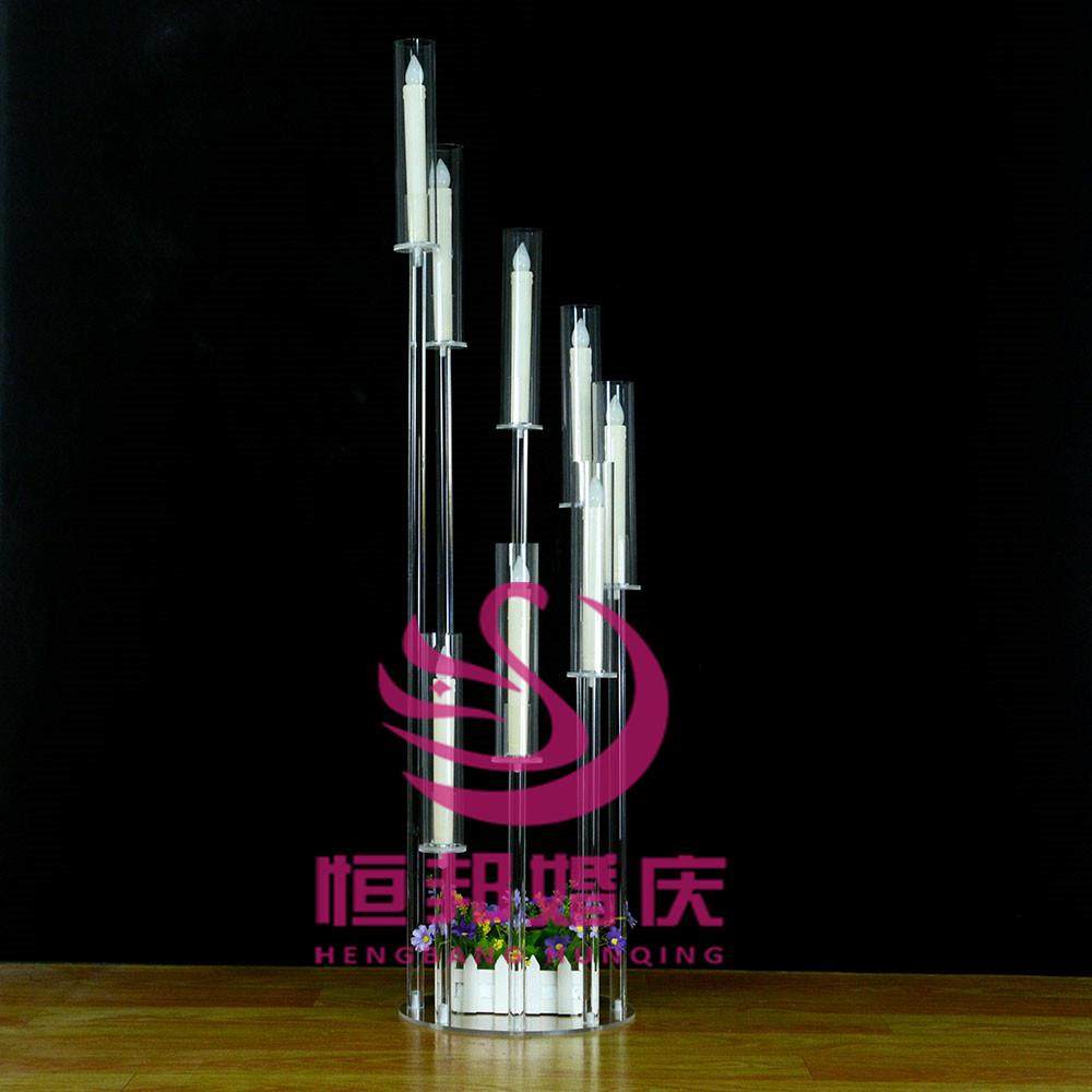 热销新款8头透明亚克力烛台婚礼桌面布置舞台道具酒店礼堂装饰,金属材料及制品,金属加工件/五金加工件,淘宝优惠券,粉丝福利购,淘宝优惠卷