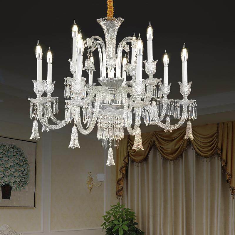 厂家直供欧式客厅水晶吊灯奢华大气高档别墅大厅灯家用餐厅卧室灯