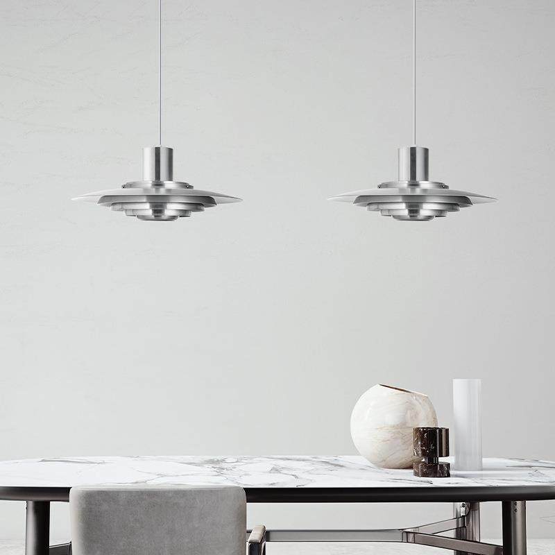 北欧吊灯现代简约吧台餐厅灯铝材多层灯具设计师风格创意飞碟吊灯