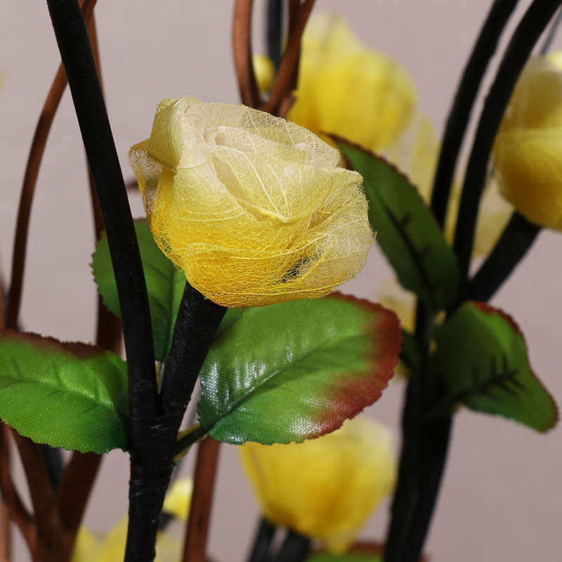 热销假花彷真花摆件玫瑰花客厅z摆设干花花束插花餐桌花瓶防真花