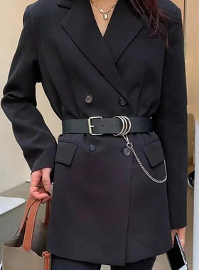 极速Fashion Punk Women nd Gothic PU LeIather Harness Belts S