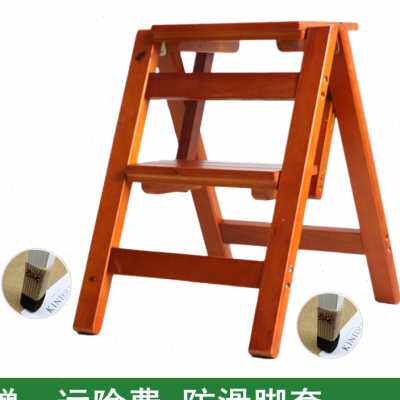 极速家用折叠楼梯椅全实木梯子椅子多功能K两用步阶梯凳置物木凳
