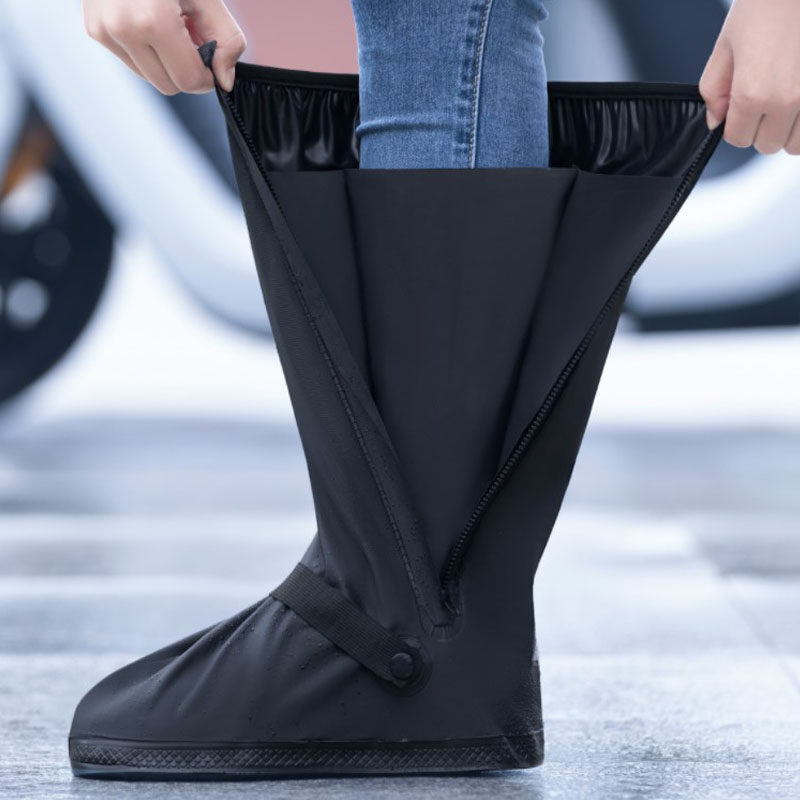 极速防雨鞋套加厚耐磨高度防水y防滑黑色户外骑行雨靴高筒雨天脚