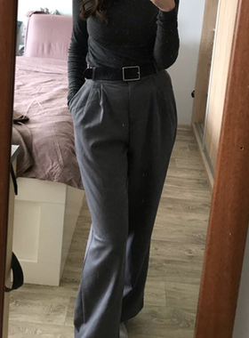 极速HziriP Straight Large Size Casual Solid Wide Leg YTrouse