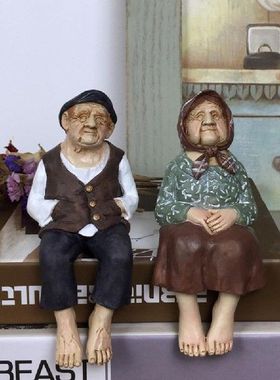 极速Country Resjin Ornament Old Grandpa And Grandma Decor St