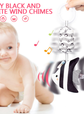 极速Newborn Stroller Black And White WindL Chime Bells Soft