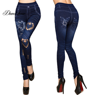 Leggings Women Faux DenimM 极速Fashion Jeans Slim
