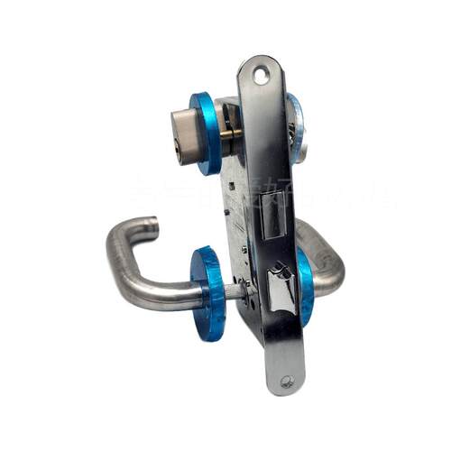 极速。顶韧防火门锁圆头通用加厚全套纯G铜C级锁芯304不锈钢防火