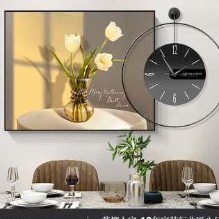 极速新品新品a厂促m电表箱画装饰画带钟表可推拉H遮配电箱总开关