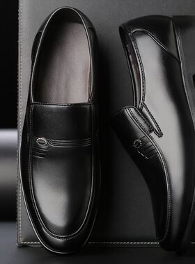 极速Mens leather business shoes,black dads lVarge men&#