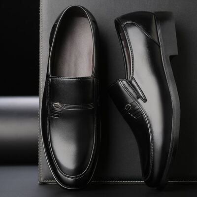 极速Mens leather business shoes,black dads lVarge men&#