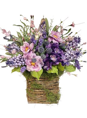 极速Lavender Basket Spring Wreaths ArHtificial Flower Basket