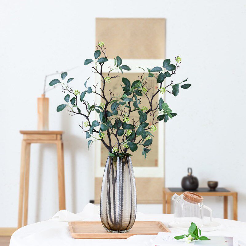 新品长枝单支仿真绿植塑料花招财叶马醉木客厅桌S面摆放插花花卉