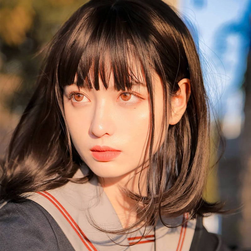 极速lisa同款学生新款短发假x发锁骨发可爱女生JK制服党妹同款自