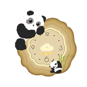 新品 饰画挂钟创意网红时钟挂画儿童房卡 熊猫钟表现代简约餐r厅装