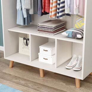 极速专挂长衣服的实木衣柜t带抽屉小型组合八门北欧三门开放式储