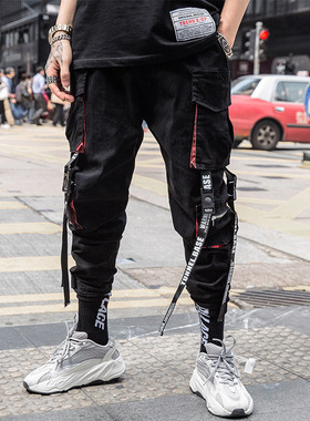 极速Prowow 2021 New Summer Black Hip Hop Cargo PaUnts Men Se