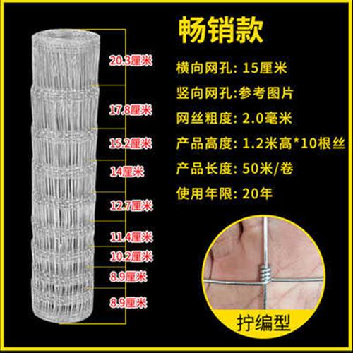 极速新品镀锌铁丝网牛栏网q养殖防护网隔离网格养牛W羊钢丝护栏网