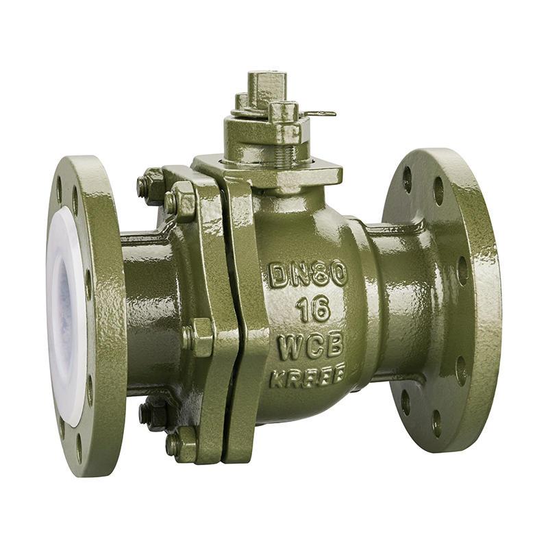 极速新品新品钢衬a四氟球阀Q41F4Bx6-16C碳钢铸钢耐腐蚀耐酸硷法