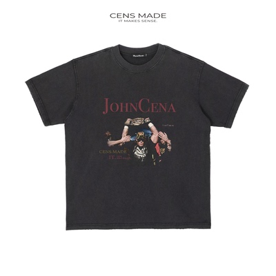 CENSMADE约翰塞纳印花做旧短袖